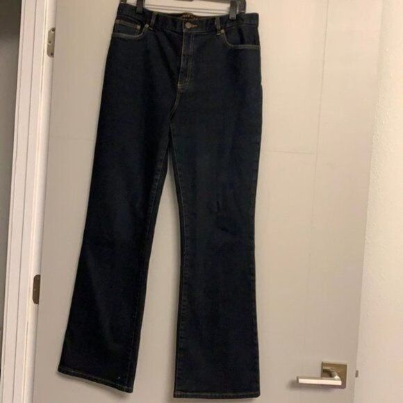 Ralph Lauren Jeans Womens Size 10 Blue Flare Leg Denim Pants - Picture 1 of 11
